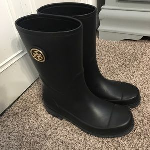 Tory Burch black rain boots